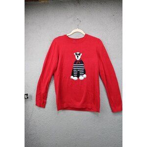 Tommy Hilfiger Women's Red Long Sleeve Sweater-Polar Bear-Size Medium-New w/Tags